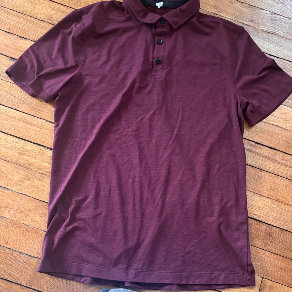 Lululemon Men's Burgundy Polo Shirt - Picture 4 of 6